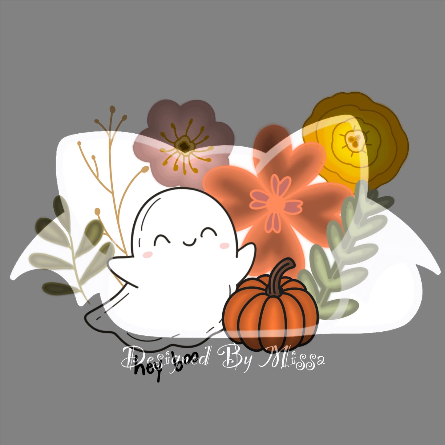 Floral ghosties- clip art